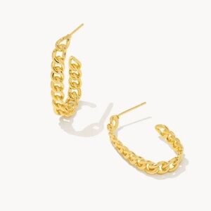 NWT Kendra Scott Grier Gold Chain Hoop Earrings